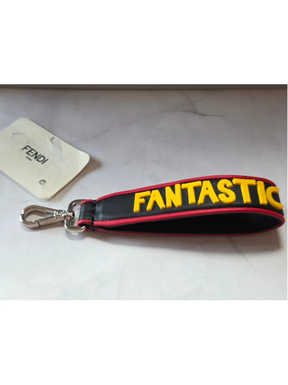 Fendi Fantastic Leather Wristlet Strap Bag Charm